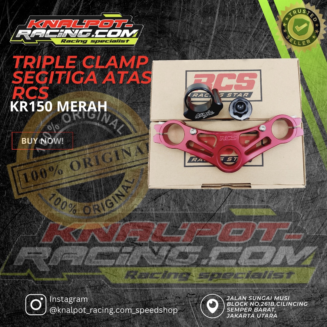 TRIPLE CLAMP SEGITIGA ATAS RCS KR150 MERAH
